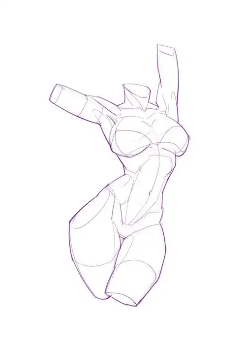 整理几张女性躯干素材