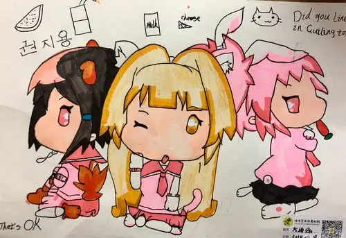 哇咔·leo艺术周五动漫初级班课题—《动漫q版人物组合》