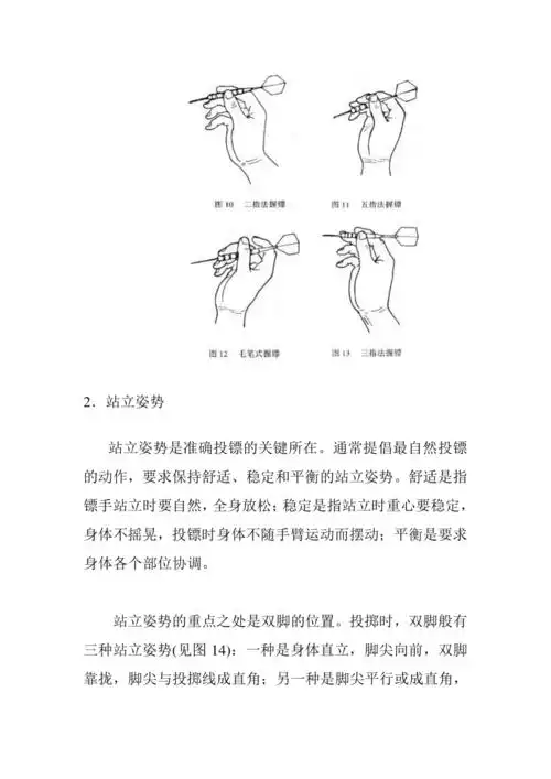 飞镖握镖手势站立姿势投镖动作详细图解doc