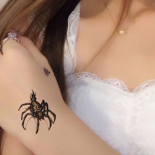 3d纹身贴防水男女持久万圣节恐怖装饰立体蜘蛛仿真遮疤痕