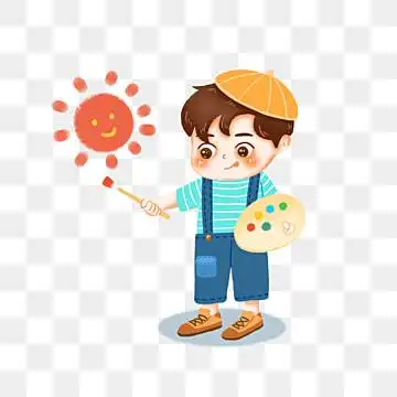 小画家免费png素材, 初级画家, 卡通油漆工, 粉刷匠 png和psd图片素材