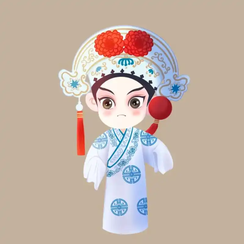 国潮风q版戏曲人物