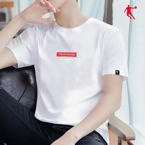 乔丹短袖t恤男2022春夏新款棉透气宽松半袖男装圆领休闲运动服男运动