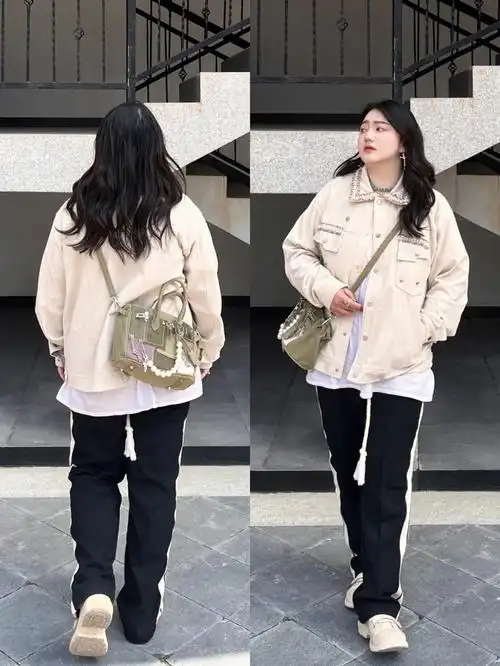 150斤胖女孩开学休闲日常小香风穿搭超显瘦