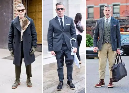 配,他都能用一双马丁靴hold住整体的look,他也更偏爱这种用裤腿完全将