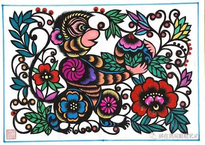 多彩绚丽12生肖张彬老师彩色剪纸作品动物作者简介1972年生人陕西省