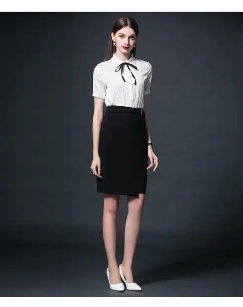 艾尚臣职业套装夏季白色大学生面试工作服短袖衬衫2022通勤职业女装