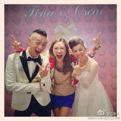 梁烈唯婚宴群星到贺 应采儿与新人搞怪