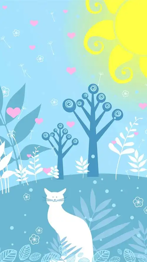 简约扁平晴日矢量背景图