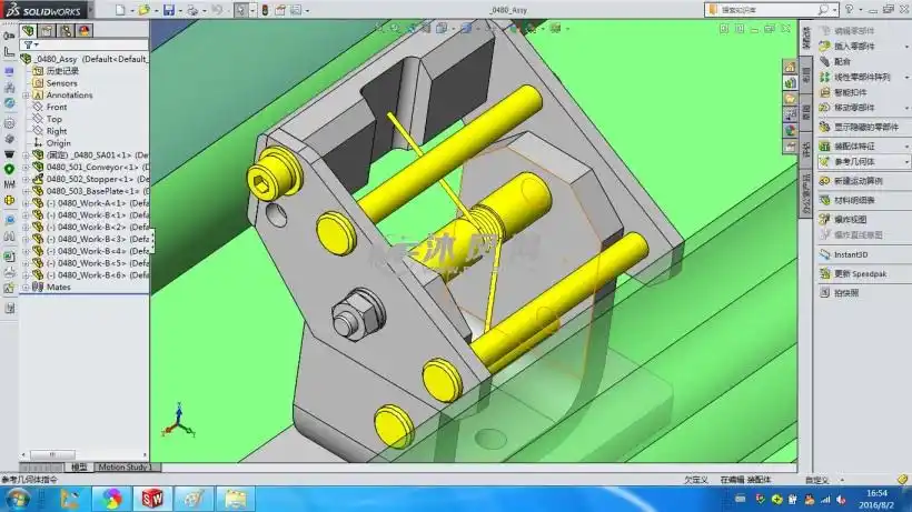 一种利用扭簧进行工件停止与传动的机构