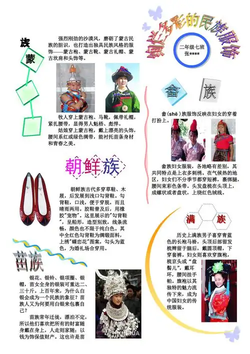 民族服饰小报_第1页