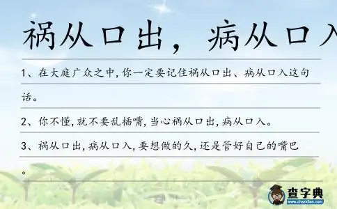 祸从口出病从口入造句