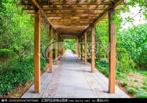 公园长廊,景观园林,建筑摄影,摄影,汇图网www.huitu.com