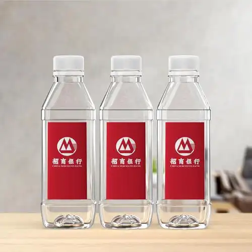 定制矿泉水logo方瓶装350ml银行酒店oem工厂代加工纯净水定做包邮