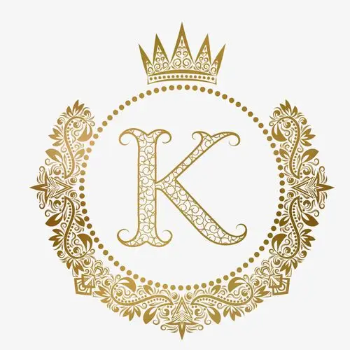 卡通金色花边字母k