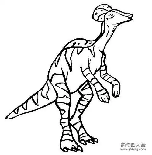 恐龙双冠龙简笔画