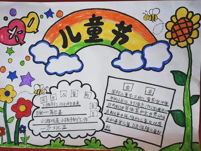 哈市香坊区图书馆开展我们的节日六一儿童节少儿手抄报活动