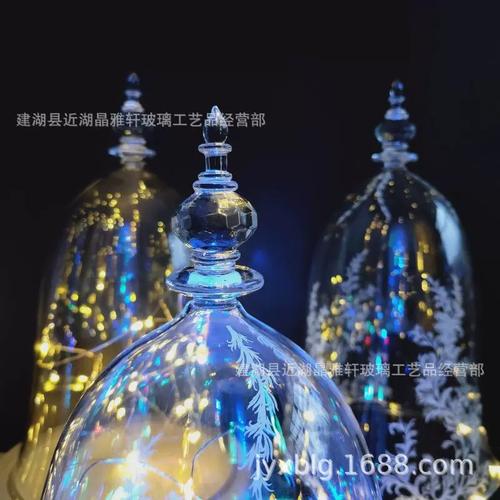 美女与野兽发光玻璃罩玫瑰花婚庆宴会永生花电影款礼品手办防尘罩