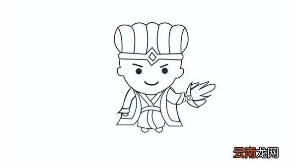 诸葛亮q版彩色简笔画怎么画步骤教程