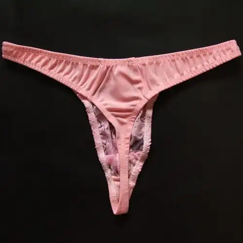 男士丁字裤t字裤男式t裤低腰蕾丝透明性感内裤诱惑u凸囊袋 t-074