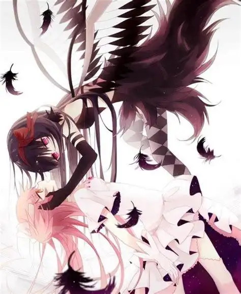 一半天使一半恶魔壁纸【动漫天使与恶魔图片】