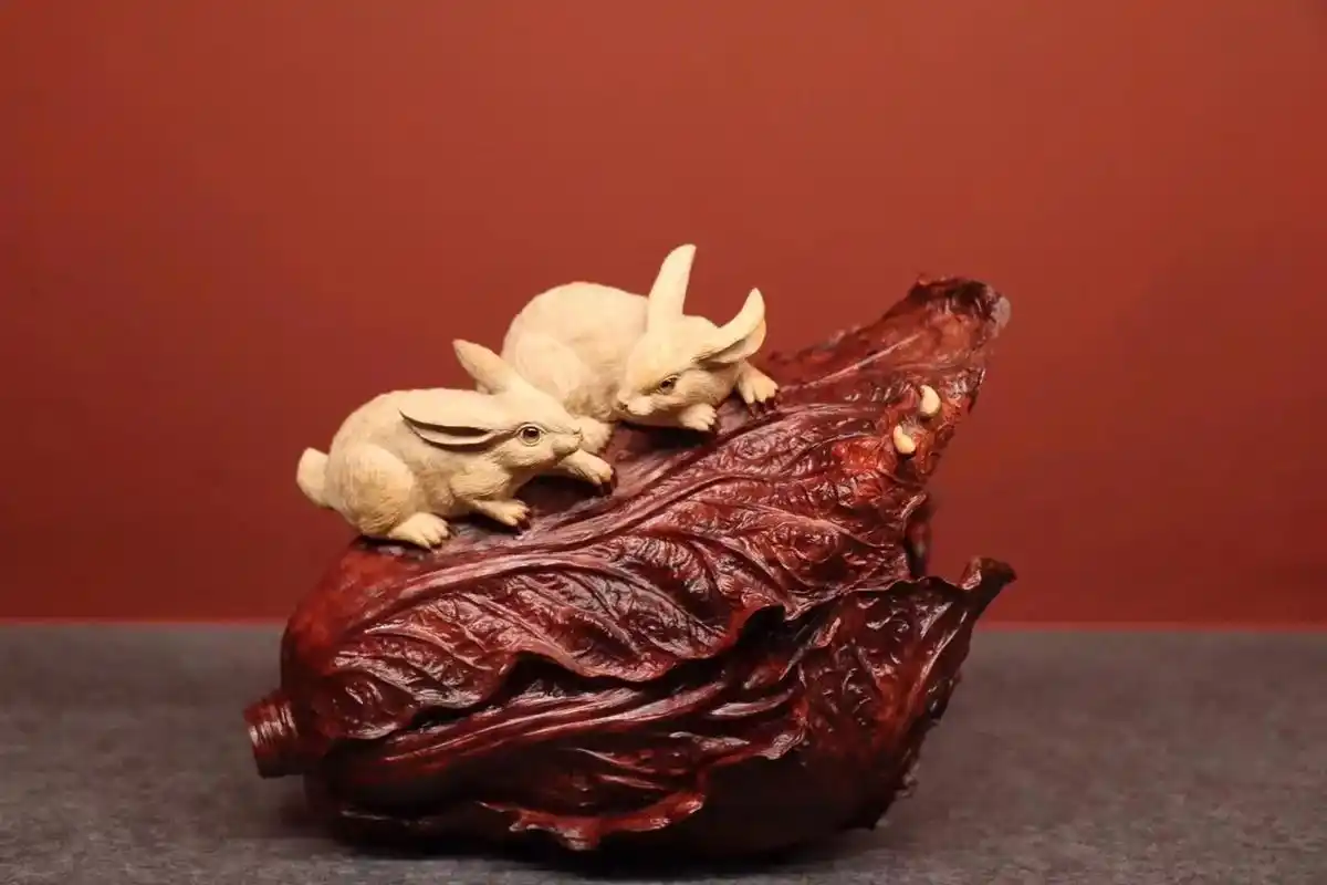 兔子系列木雕#纯手工雕刻 #匠心制作 - 抖音