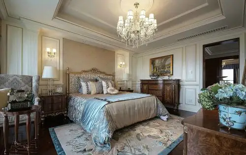 林隐天下400平米欧式别墅卧室吊顶装修设计效果图