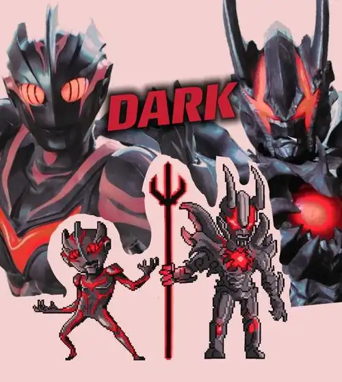 黑暗俩boss画得略烂#特摄#像素画#黑暗路基艾尔#黑暗扎基#银河奥特曼