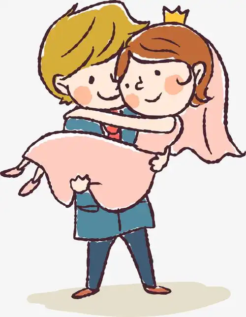 卡通可爱公主抱情侣