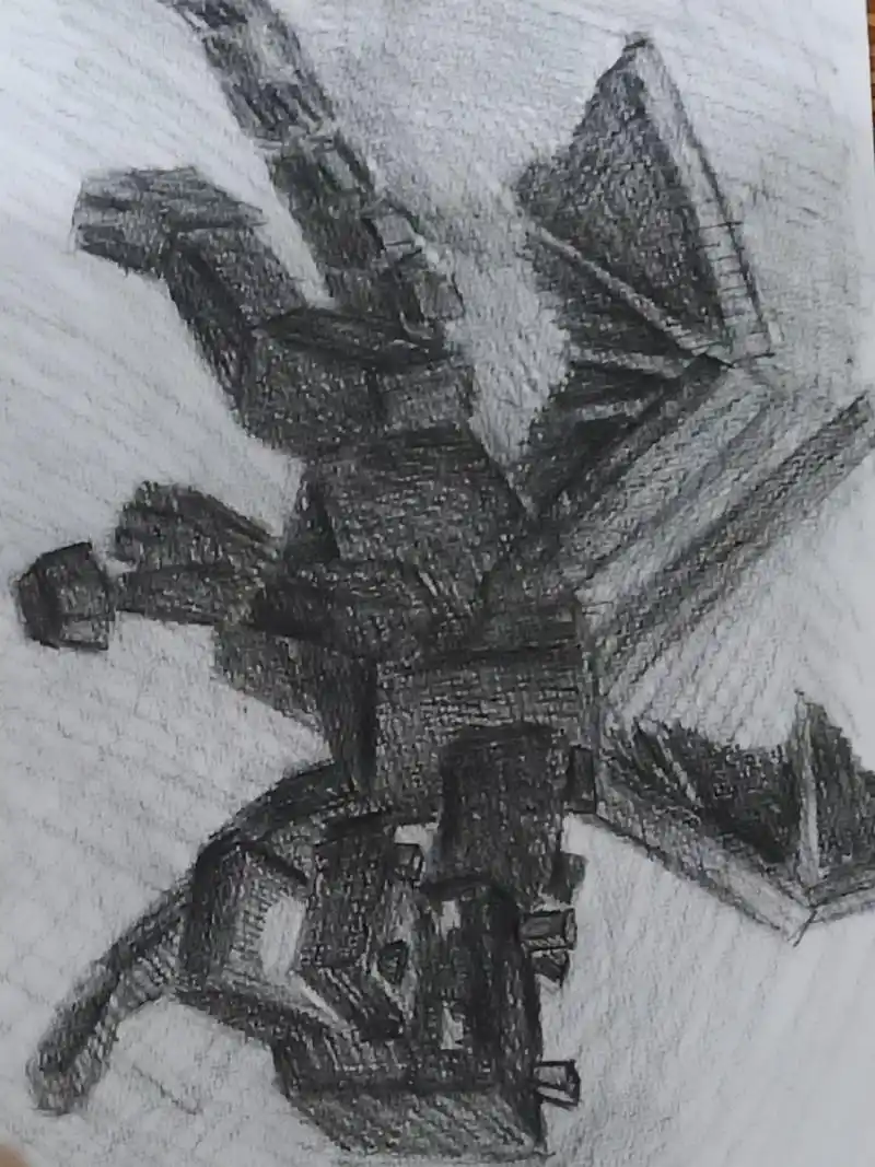 费了几小时画的末影龙