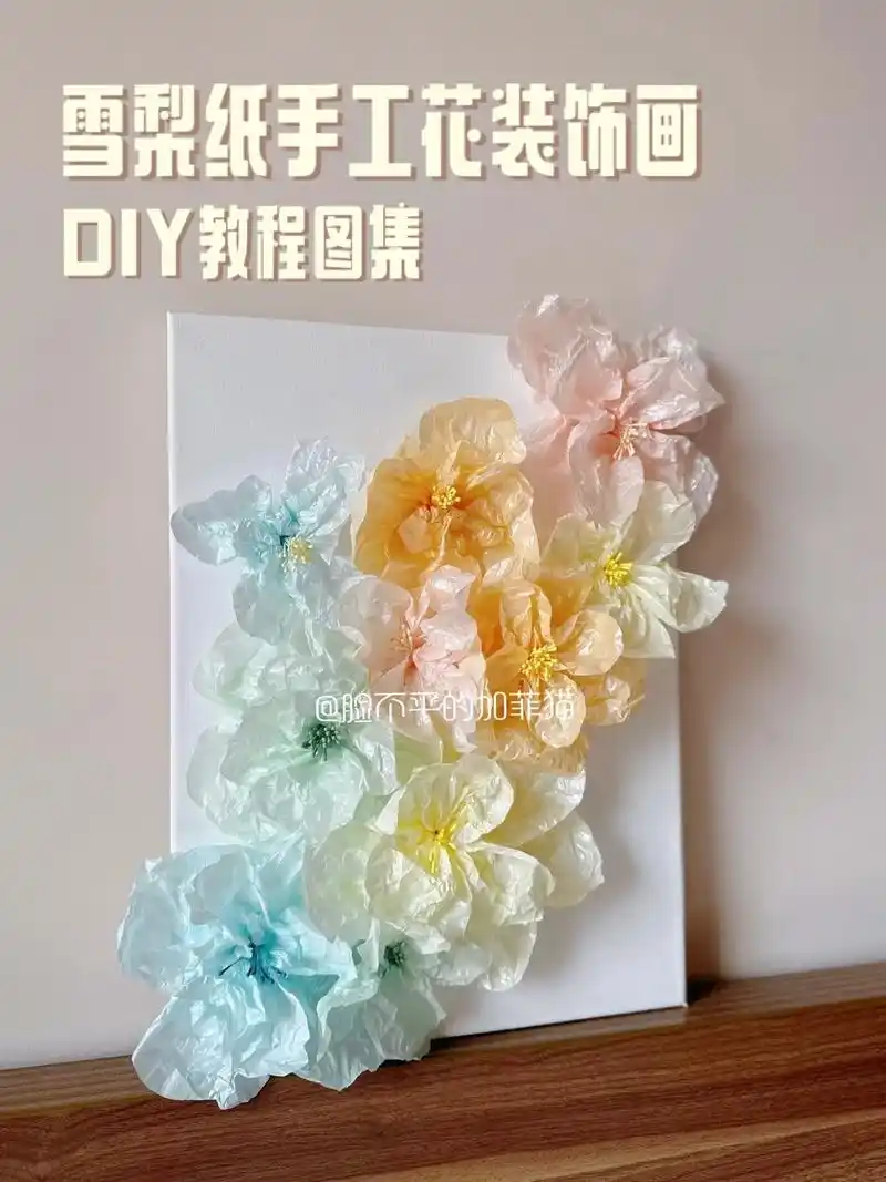 雪梨纸手工花装饰画.