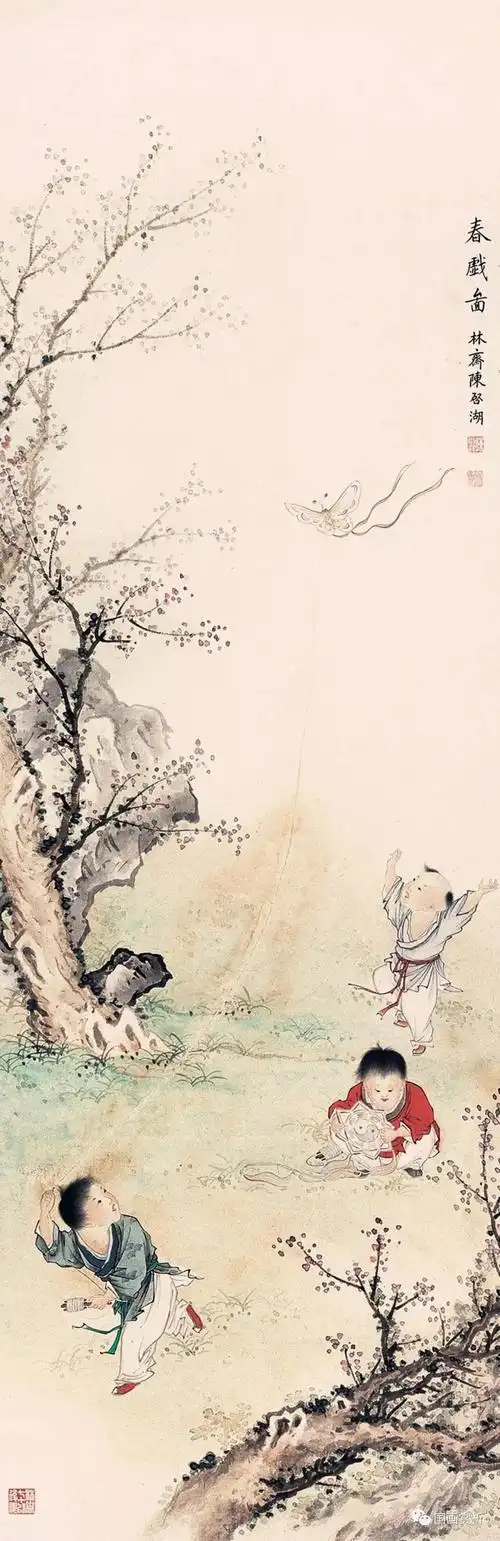 水印古画摹绘专家——陈启湖的古装仕女及婴戏人物画作20幅