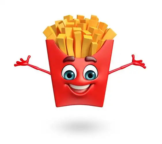 卡通,炸薯条,插画
