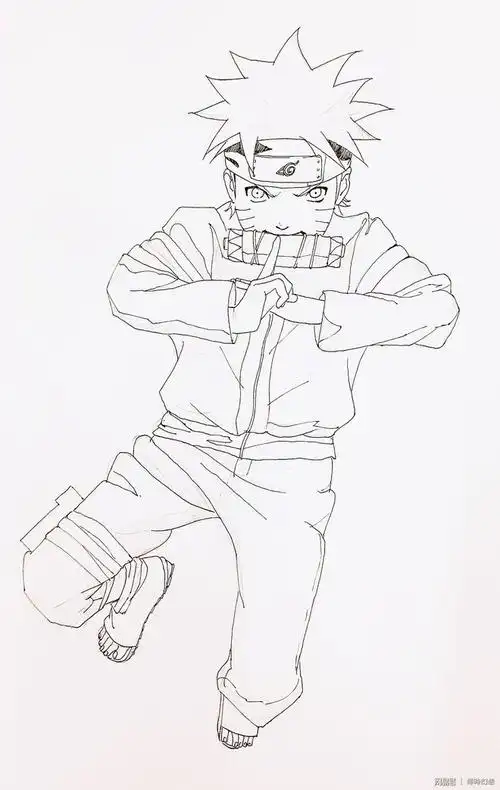 今天给大家带来一个帅帅的鸣人手绘步骤教程