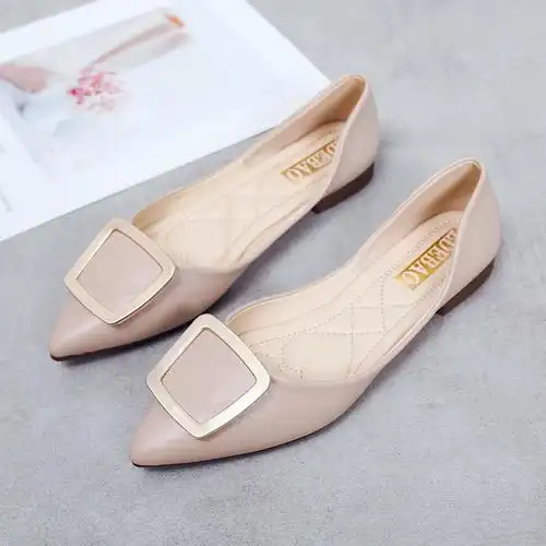 娜瑟微夏天鞋子女2020新款百搭网红时尚潮流浅口单鞋软底孕妇平底鞋