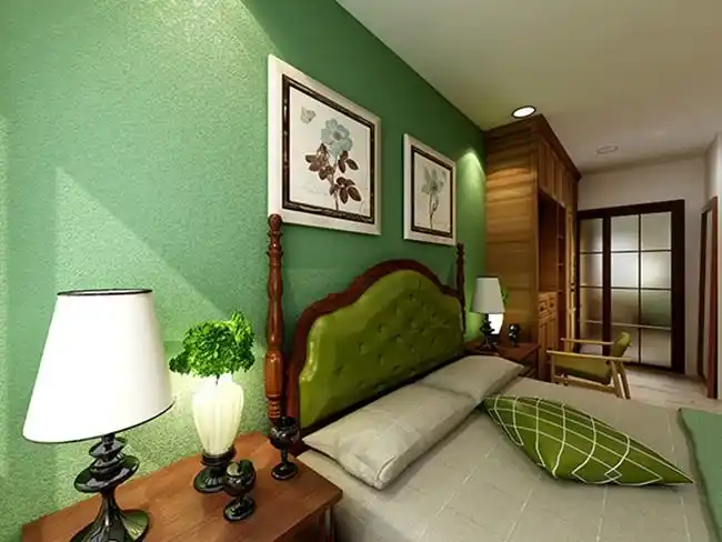 卧室以绿色未主色调,整个氛围清新活泼