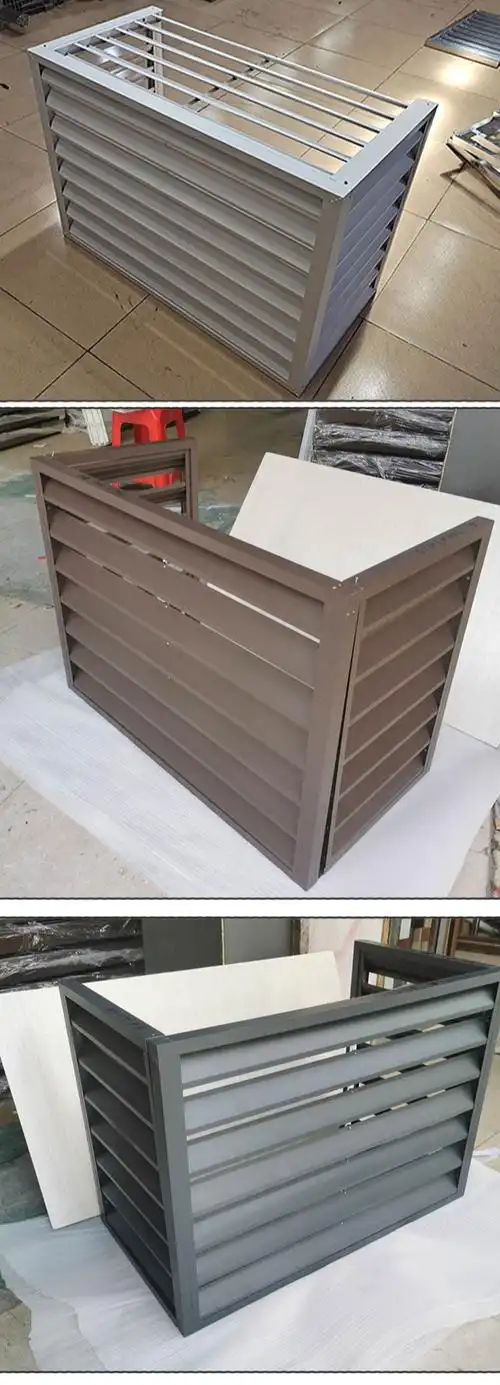 空调外机防护罩 空调外机保护罩铝合金百叶格栅机置物架遮挡空调外机