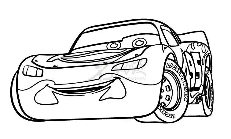 汽车总动员闪电麦昆简单画法