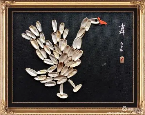 瓜子壳贴画(手工作品)
