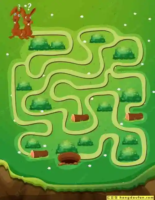 10张有趣的卡通彩色迷宫图纸下载-红豆饭小学生简笔画大全