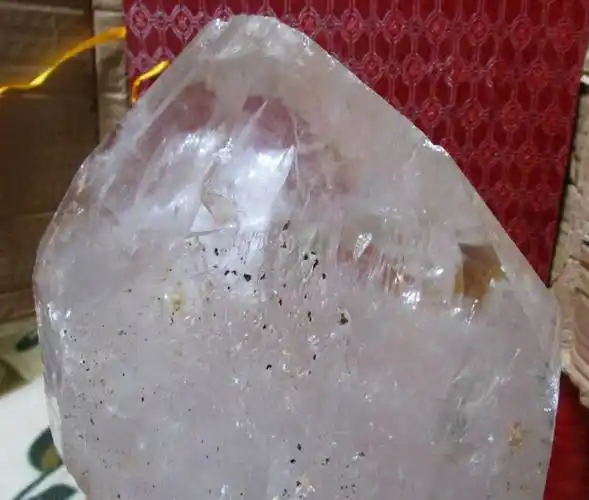 t171 天然石 ブラジル产☆水晶原石 12.9kg 台座,箱あり