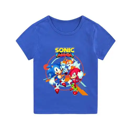 现货跨境专供 夏季小孩上衣短袖 儿童卡通印花t恤 t165