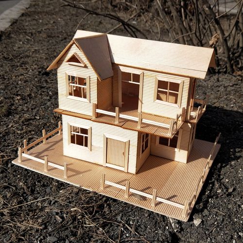 雪糕棒木棒木棍牙签棒小房子diy手工材料包制作沙盘模型益智拼装