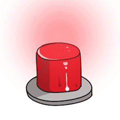 警示红灯闪烁,以守护安全卫士出现,这是"危险必达"的"安仔".