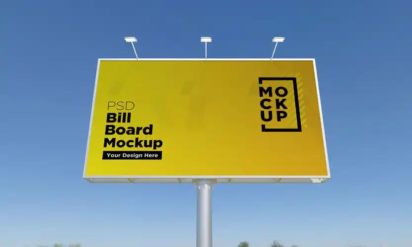 9款户外高速广告牌设计展示贴图样机模板 billboard mockup - 早道大
