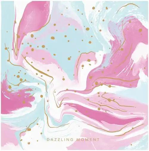 水彩晕染烫金装饰