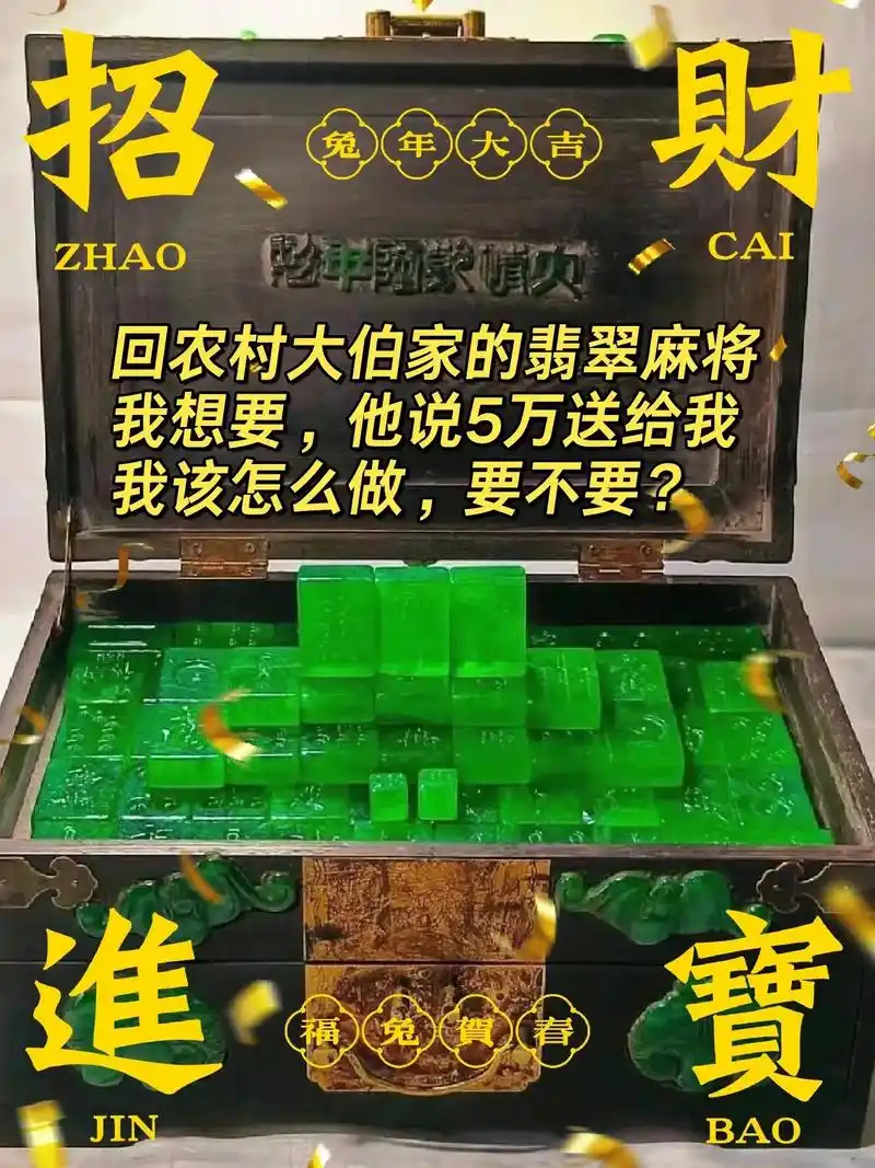 回农村大伯家看到的翡翠麻将!5万我该要吗.整体看上去非常通透 - 抖音