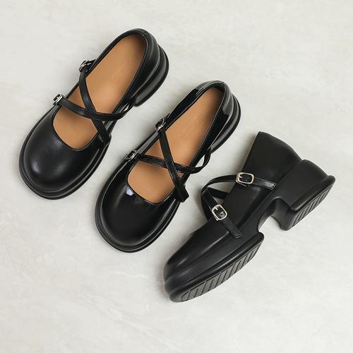 女2024新款女日系气质玛丽珍女鞋春季浅口百搭法式平底单鞋小皮鞋