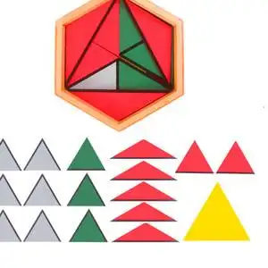 蒙氏教具蒙特梭利蒙台梭利早教教具感官几何专业构建盒构成三角形