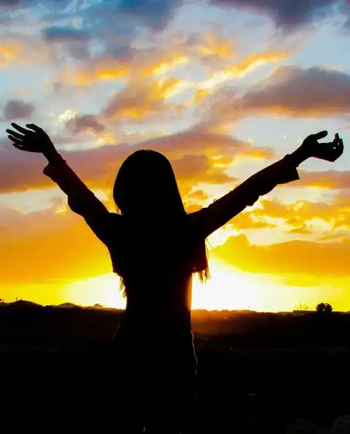 女孩阴影太阳日落阳光剪影自然